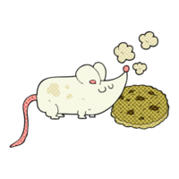 cute    drawn cartoon mouse and cookie png