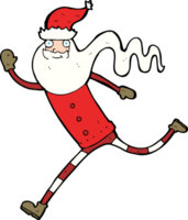 cartoon running santa png