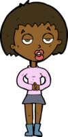 cartoon bored woman waiting png