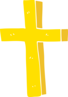 cartoon doodle of a gold cross png