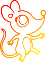 warm gradient line drawing of a cute mouse png