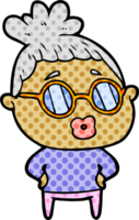 cartoon librarian woman wearing spectacles png