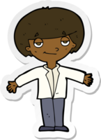 sticker of a cartoon smug boy png