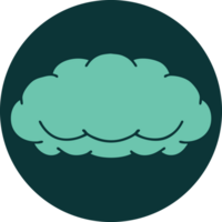 iconic tattoo style image of a grey cloud png