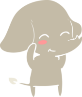 elefante de desenho animado de estilo de cor plana bonito png