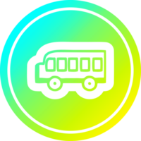 school bus circular icon with cool gradient finish png