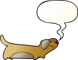 cartoon dog with speech bubble in smooth gradient style png