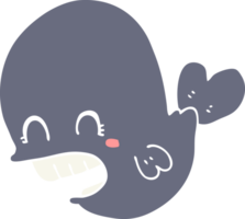 flat color style cartoon whale png