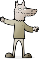 cartoon wolf man png