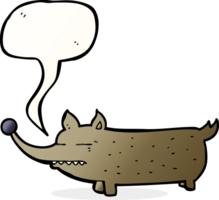 cartoon funny little dog with speech bubble png