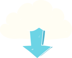 flat color illustration of download from the cloud png