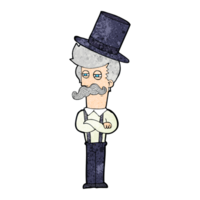 cartoon man wearing top hat png