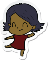 sticker of a cartoon friendly girl png