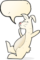 dessin animé lapin blanc avec bulle de dialogue png