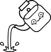 line drawing cartoon of a pouring kettle png