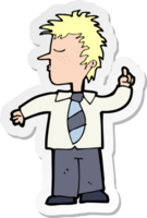 sticker of a cartoon man making his point png