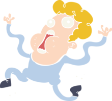 flat color style cartoon terrified man png