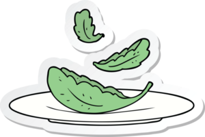 sticker of a cartoon salad leaves png