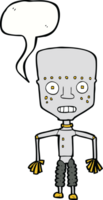 divertente cartone animato robot con discorso bolla png