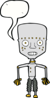 lustiger Cartoon-Roboter mit Sprechblase png