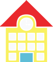 flat color retro cartoon of a town house png