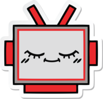 sticker van een schattig cartoon robothoofd png