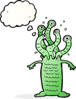 Cartoon-Monster mit Gedankenblase png