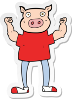 pegatina de un hombre cerdo de dibujos animados png