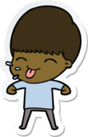 sticker van een cartoon onbeschofte man png