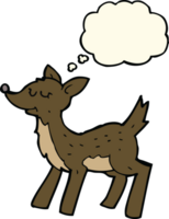 carino cartone animato cervo con pensato bolla png
