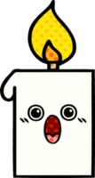 comic book style cartoon of a lit candle png