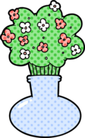 flores de dibujos animados en florero png