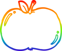 rainbow gradient line drawing of a cartoon apple png