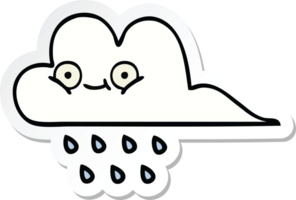 sticker of a cute cartoon rain cloud png