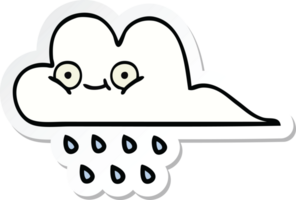 Aufkleber einer niedlichen Cartoon-Regenwolke png