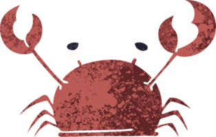 rétro illustration style excentrique dessin animé content Crabe png