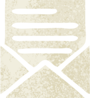 retro ilustração estilo desenho animado do uma carta e envelope png