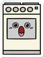 sticker of a cute cartoon kitchen oven png