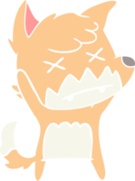 flat color style cartoon cross eyed fox png