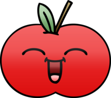 gradient shaded cartoon of a red apple png