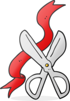 drawn cartoon scissors cutting ribbon png