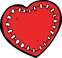 coeur cousu de dessin animé png