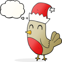 getrokken gedachte bubbel tekenfilm Kerstmis Robin png