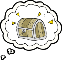 drawn thought bubble cartoon treasure chest png