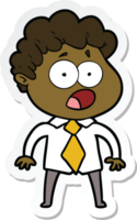 sticker of a cartoon man gasping in surprise png