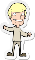 sticker of a cartoon grinning man png