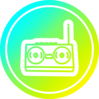 Radio Kassette Spieler kreisförmig Symbol mit cool Gradient Fertig png