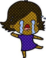 mujer de dibujos animados llorando png