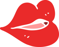 labios rojos de dibujos animados de ilustración de color plano png