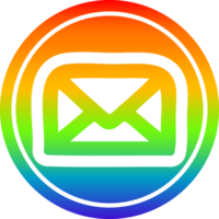 envelope letter circular icon with rainbow gradient finish png